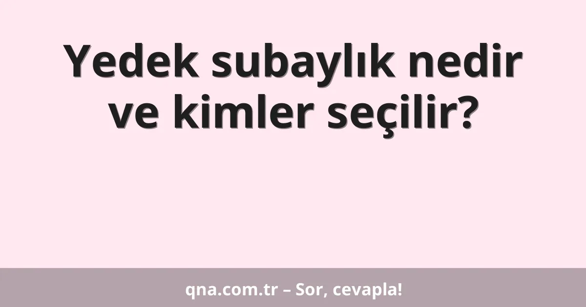 Yedek subaylık nedir ve kimler seçilir?