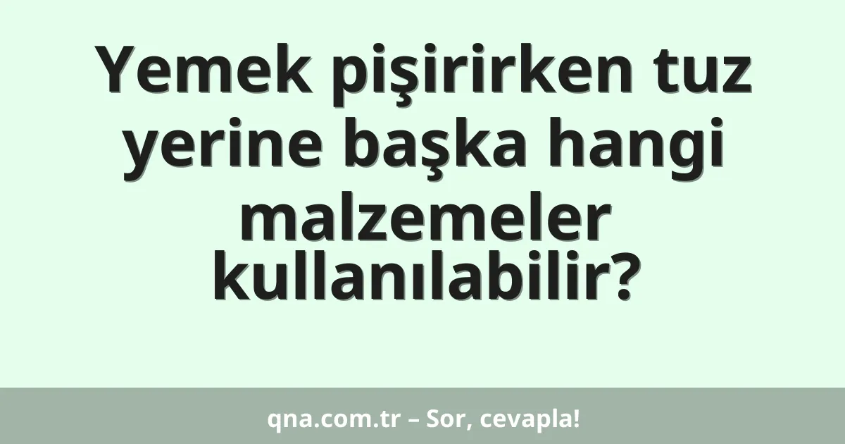 Yemek pişirirken tuz yerine başka hangi malzemeler kullanılabilir?