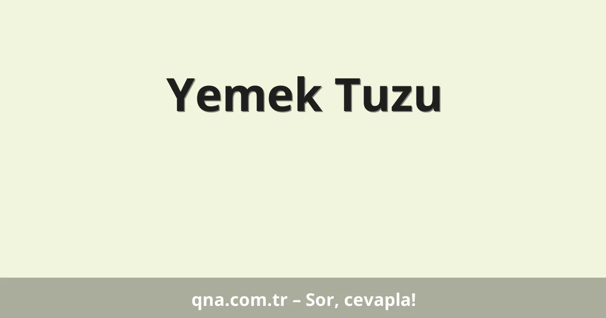 Yemek Tuzu