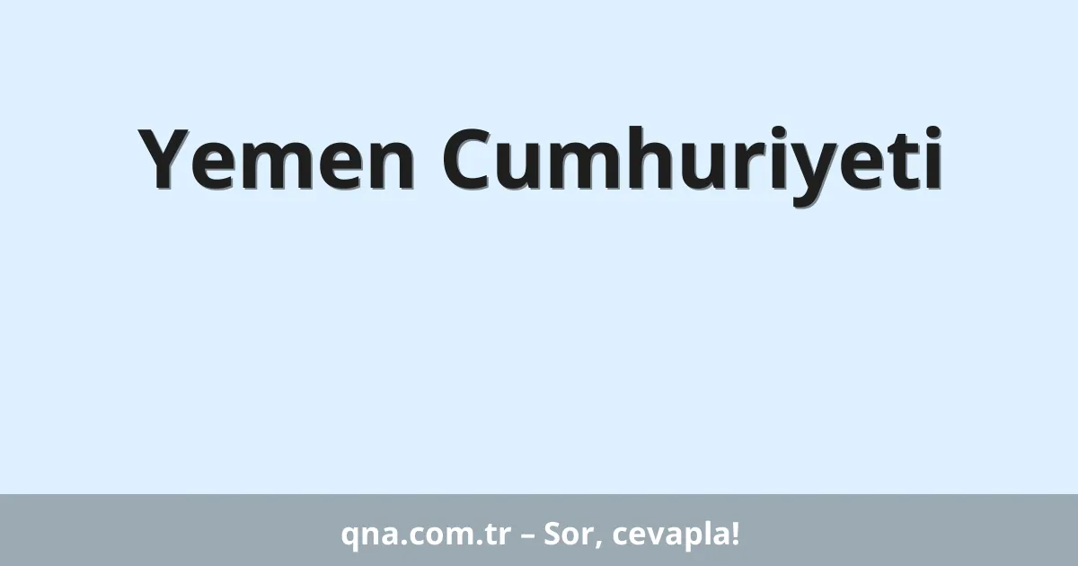 Yemen Cumhuriyeti