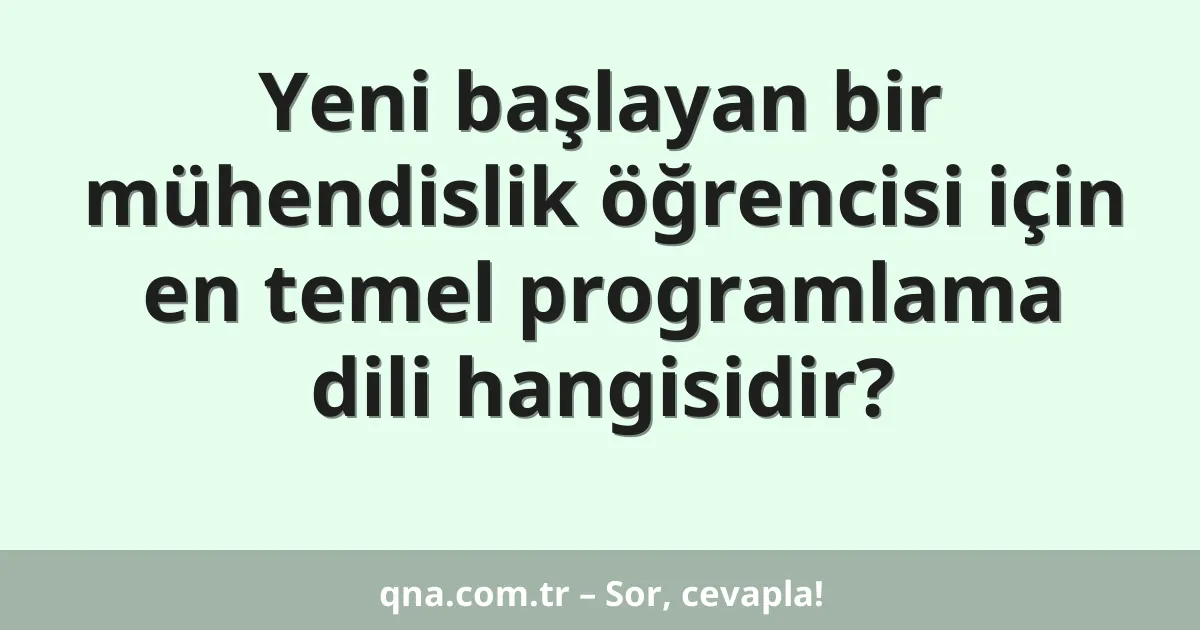 Yeni başlayan bir mühendislik öğrencisi için en temel programlama dili hangisidir?