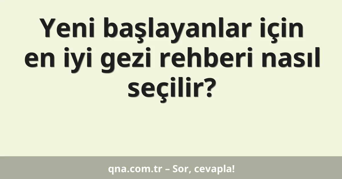 Yeni başlayanlar için en iyi gezi rehberi nasıl seçilir?