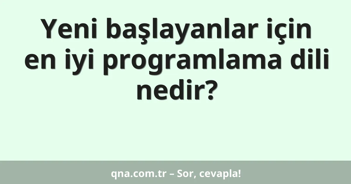 Yeni başlayanlar için en iyi programlama dili nedir?