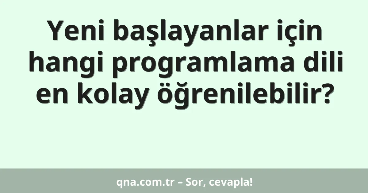 Yeni başlayanlar için hangi programlama dili en kolay öğrenilebilir?