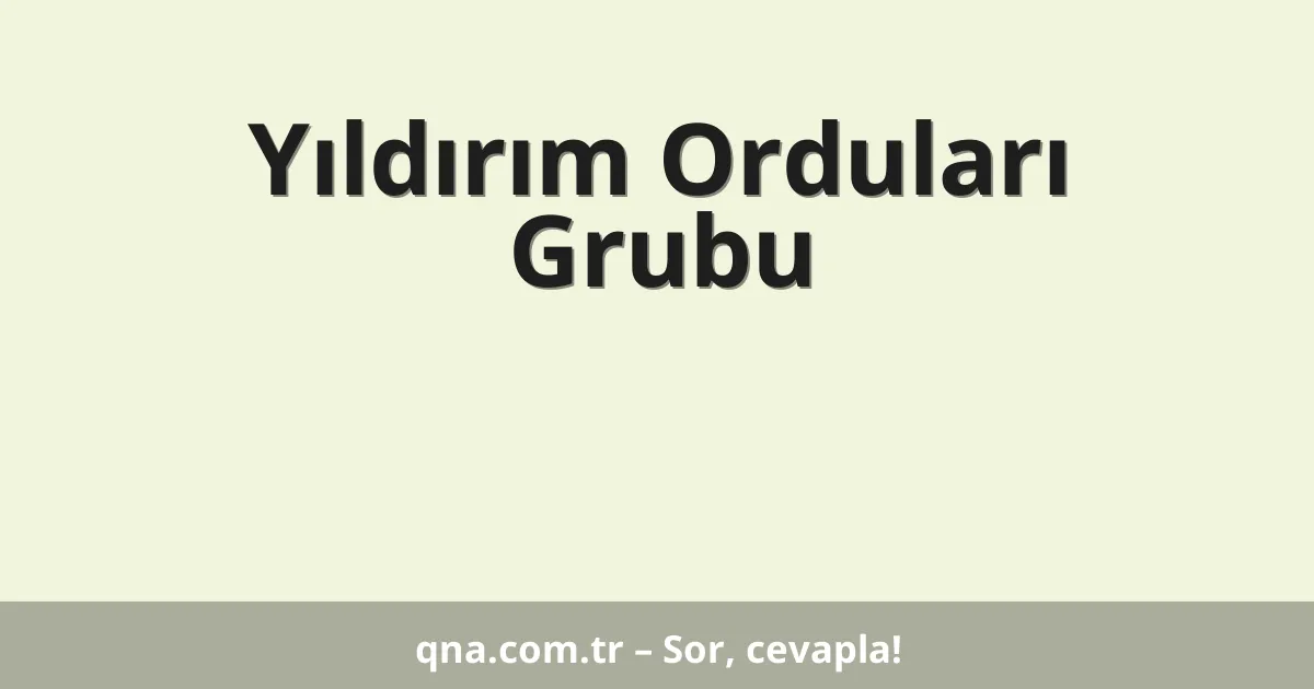 Yıldırım Orduları Grubu
