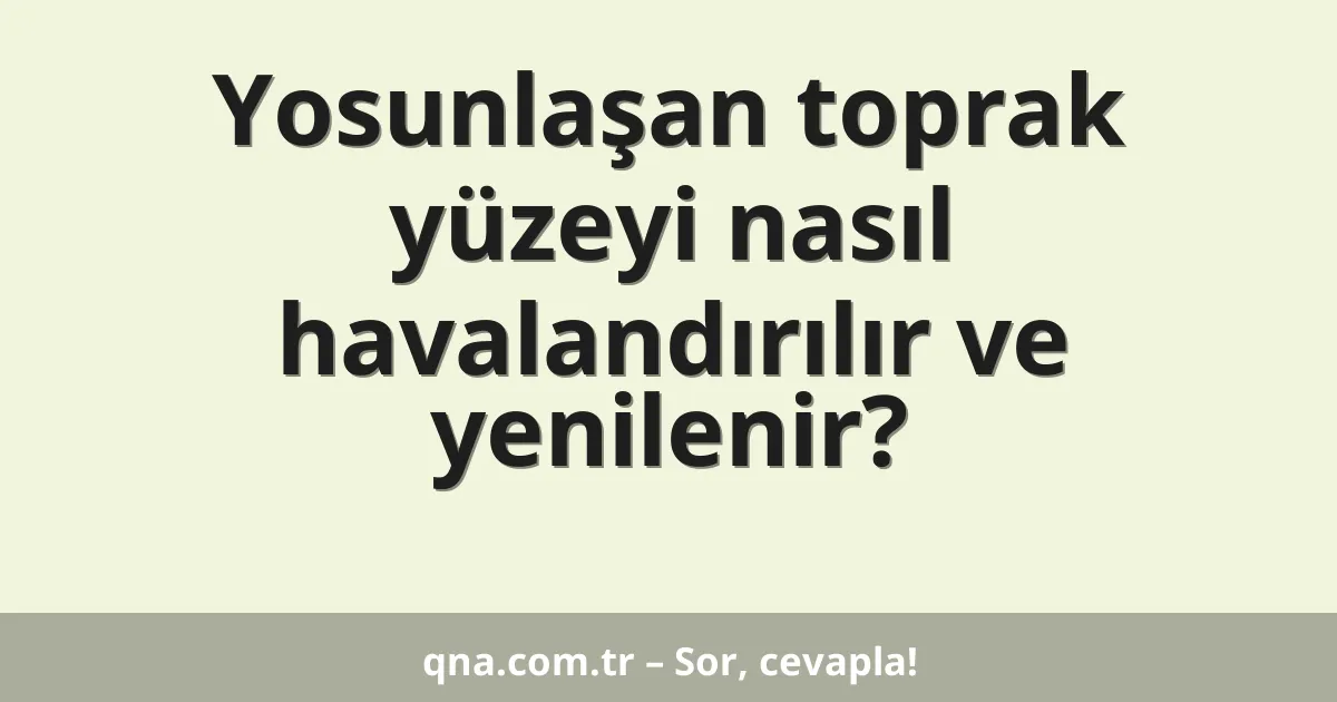 Yosunlaşan toprak yüzeyi nasıl havalandırılır ve yenilenir?