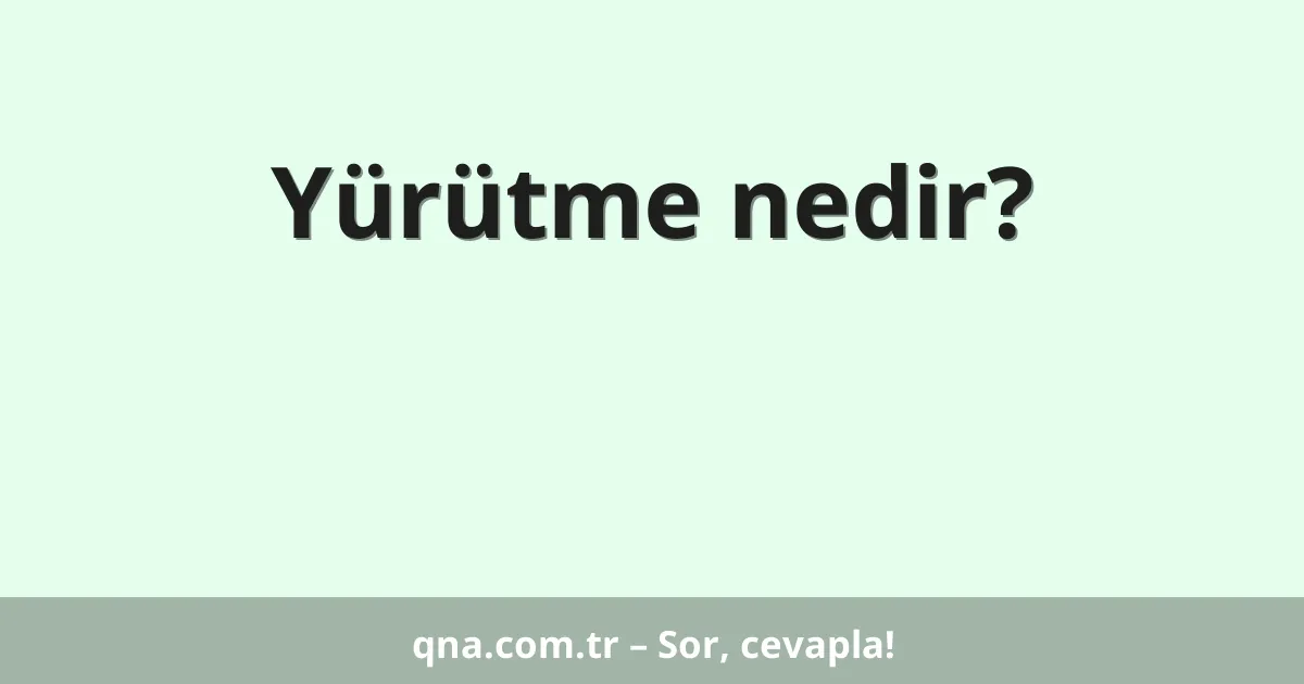 Yürütme nedir?