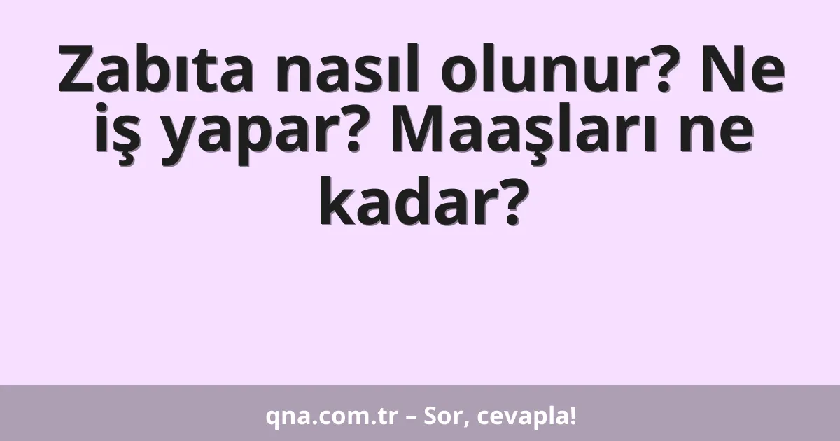 Zabıta nasıl olunur? Ne iş yapar? Maaşları ne kadar?