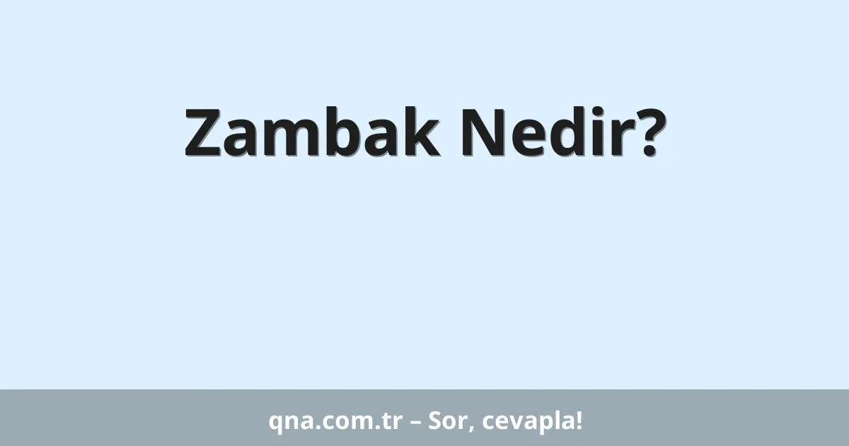 Zambak Nedir?