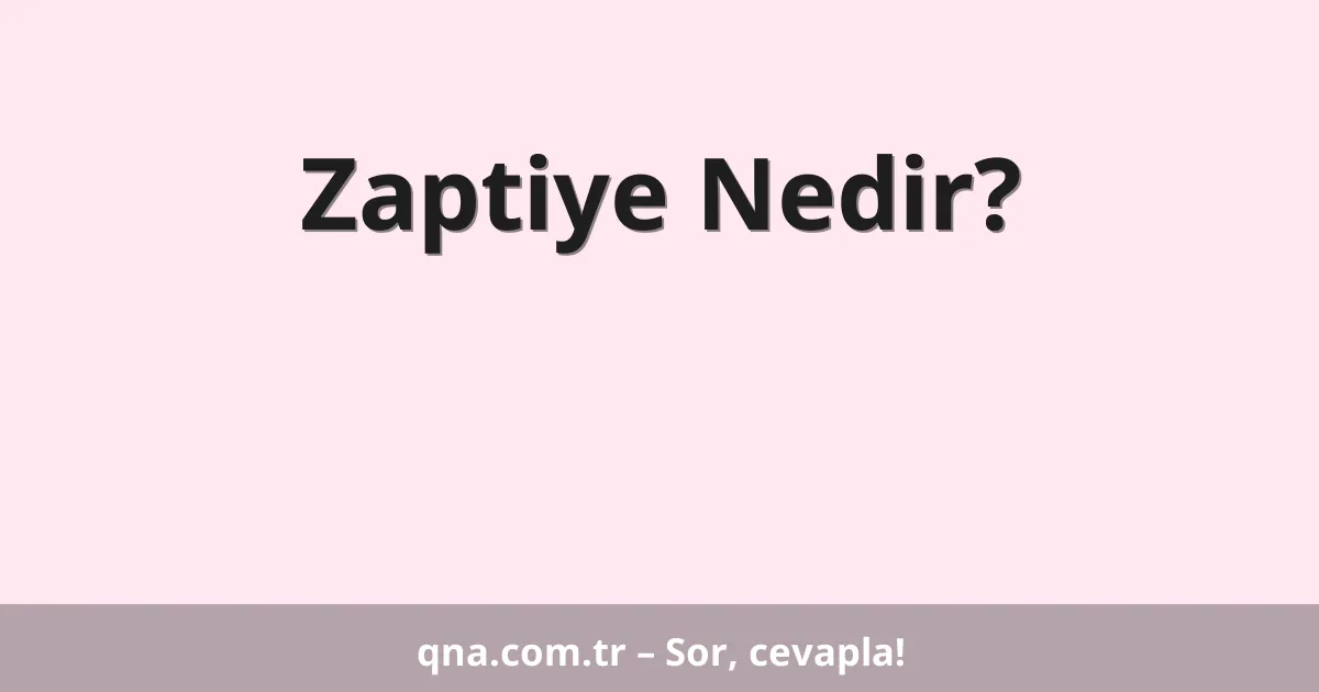 Zaptiye Nedir?