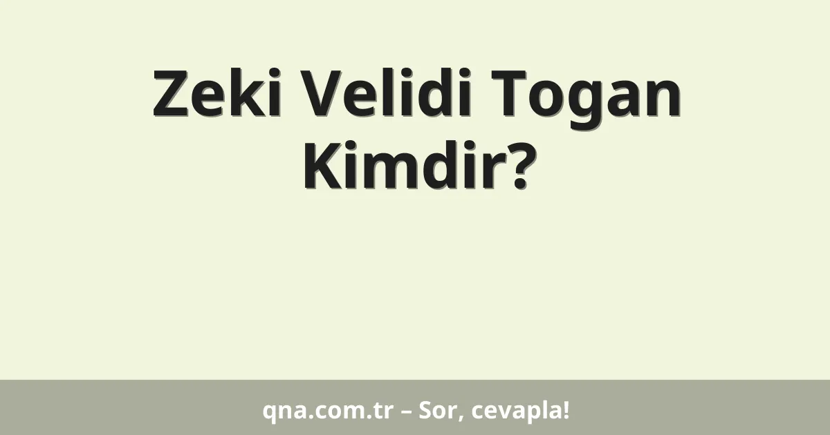 Zeki Velidi Togan Kimdir?