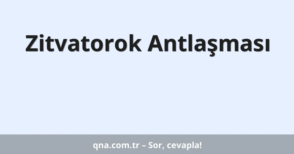 Zitvatorok Antlaşması